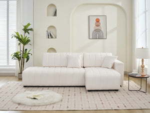 English Elm Jessica Lamb Wool Right-Facing Sectional Sofa With Chaise - Plush Comfort For Stylish Living Spaces B102S00072