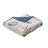 Madison Park Bayside Modern/Contemporary Oversized Printed Microfiber Quilted Throw MP50-1970 Blue