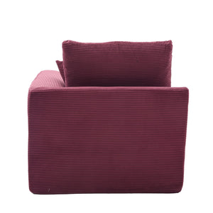 English Elm UNITED Cloud Couch Modular Sectional Sofa with Corduroy Cover, Ergonomic 2-Seater, No Assembly Needed WINE RED W1568P371121