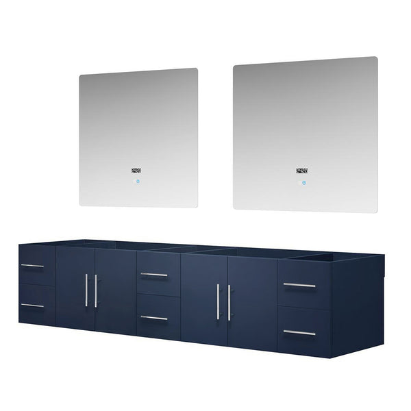 English Elm Navy Double Bath Vanity 84" W x 22" D with Two 36" LED Mirrors, Spacious Storage & Fully Assembled B2731S00557