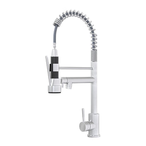 English Elm Bothwa Cupc Certified Single Handle Kitchen Faucet Tall Arc Stainless Steel Design Brushed Nickel B2724P262358
