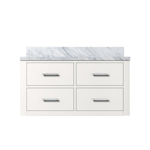 English Elm White Single Bath Vanity With Carrara Marble Top – Elegant 36" W X 22" D, Solid Wood Frame, Fully Assembled B2731P257978-GIGA