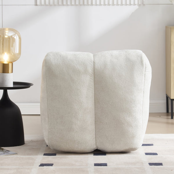 English Elm Creative Bean Bag Sofa Chair with Plush Superfiber Cover and Soft Foam Filling for Luxe Comfort White W1996P266258