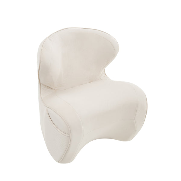 English Elm Ergonomic Floor Chair Velvet Upholstered Lumbar Support Seat for Reading Nook or Lounge Beige W1097P462002