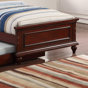 English Elm Contemporary Twin Bed with Trundle and Tufted Upholstered Headboard, Sturdy Slats, Kids Bedroom Furniture Black,Espresso 83 L x 12 W x 9 H B011S02035