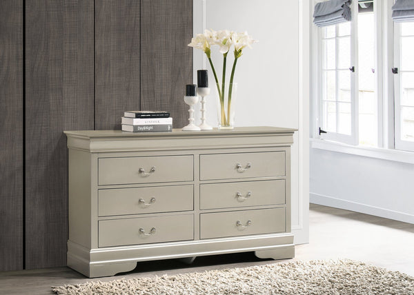 English Elm Louisphillipe G02103-D Dresser In Silver Champagne - Elegant Storage Solution For Modern Bedrooms B078107839