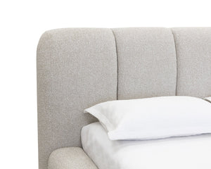 Sunpan OLENA Bed - King Size - Luxurious Modern Upholstered Centerpiece with Plush Cushioning & Support Taupe 112526