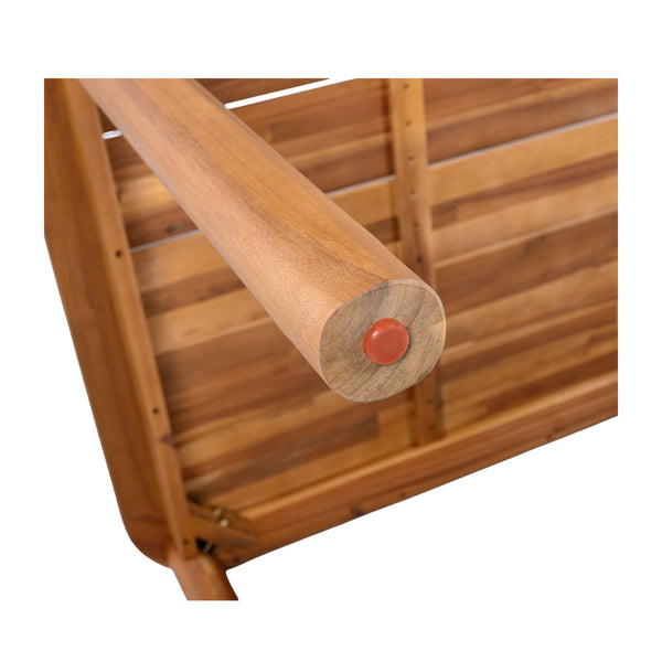 English Elm Modern Solid Acacia Wood Dining Table Seats Six with Cylindrical Legs Indoor Outdoor N776P381093T