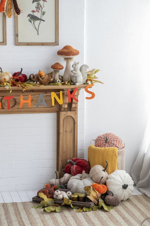 English Elm Set Of 2 Fabric Pumpkins - Cozy Orange Autumn Decor For Thanksgiving, Fall Festivals & Home Styling W2078P246704-GIGA