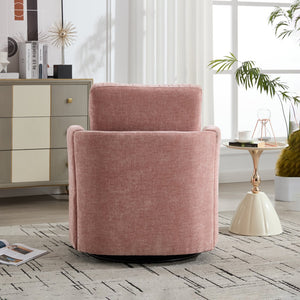 English Elm swivel Chenille Upholstered Office Chair with Metal Turntable, Breathable Durable Wood Frame for Comfort and Style Pink W2120P322756