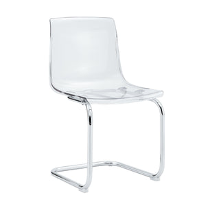English Elm Transparent Polycarbonate Dining Chair Set of 4 with Arched Steel Frame Modern Style W2920P411151