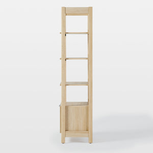 Holmes Modern Narrow Bookcase with Reeded Drawer Coastal Oak WEHOL41OS2CO0 Walker Edison