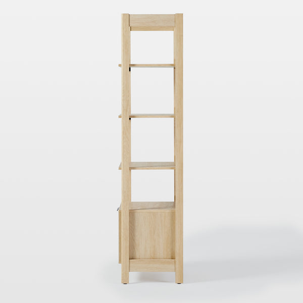 Holmes Modern Narrow Bookcase with Reeded Drawer Coastal Oak WEHOL41OS2CO0 Walker Edison