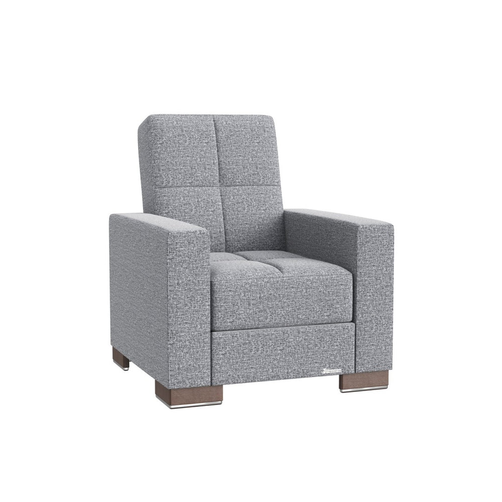 English Elm Primenest Nimbusflow Convertible Armchair With Hidden Storage & Quick-Sleep Function In Grey Chenille B030P286185-GIGA