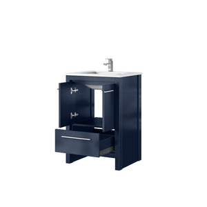 English Elm Navy Blue Bath Vanity With Cultured Marble Top & Chrome Faucet - Perfect For Small Spaces! B2731P259250
