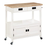 OSP Home Furnishings Radford Kitchen Cart White White