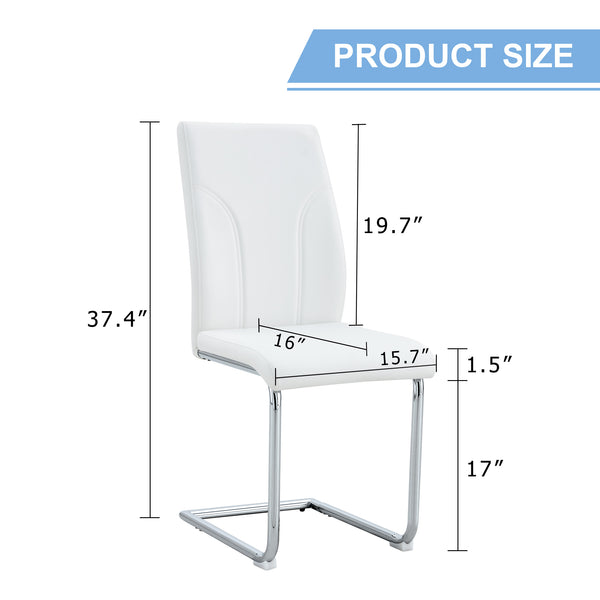 English Elm Set of 6 PU Dining Chairs with High Backrest, Waterproof Upholstery, Sturdy Legs for Kitchens & Cafes W1151P203803