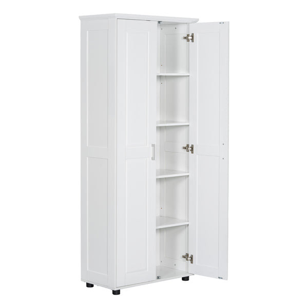 English Elm Storage Compact Two-Door Cabinet with Adjustable Shelf, Anti-Tip Safety, MDF Durability for Home Organizing White WF323346AAK