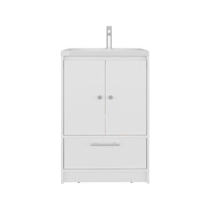 English Elm Colville Floating Wall Mount Vanity Cabinet Matte Finish Modern Bathroom Storage White B092P439919