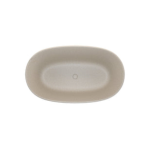 English Elm 51'' Solid Resin Stone Freestanding Soaking Tub Matte White Spa Bath with Drain W2753P416618