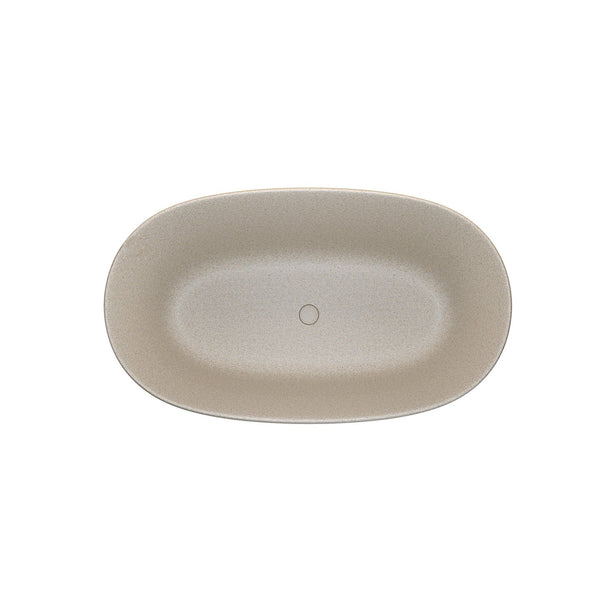 English Elm 51'' Solid Resin Stone Freestanding Soaking Tub Matte White Spa Bath with Drain W2753P416618