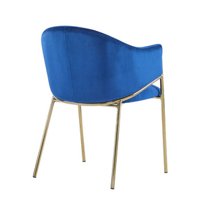 English Elm Christopher Knight Home® - Modern Velvet Upholstered Dining Chair with Plush Velvet Seat and Sleek Metallic Frame for Comfort Gold,Navy Blue 32.25 L x 23.75 W x 21.25 H N776P224512N