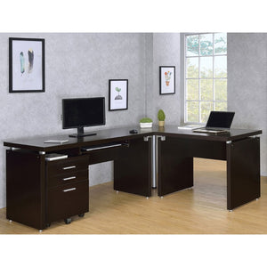 English Elm Ulloa Cappuccino L-Shape Desk Set With Mobile File Cabinet - Modern, Spacious Workspace Solution B062S01319-GIGA