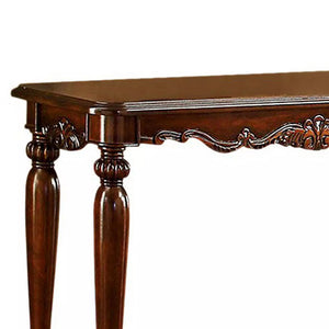 English Elm Traditional Elegant Sofa Table with Turned Legs and Carved Details, Open Shelf Storage, 48x16x27 Inch Cherry 19 L x 52 W x 8 H B011P356771