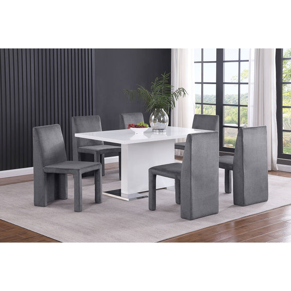 English Elm Santa Cruz Grey Velvet Upholstered Dining Side Chair Set of 2 — Modern Sculpted Lines, Soft Durable Fabric, 35" High Elegance B062P299854