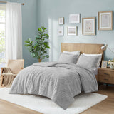 Madison Park Arya BOHO Embroidered Medallion Faux Fur Ultra Plush Comforter Mini Set MP10-6014 Grey