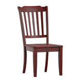 Homelegance By Top-Line Juliette Slat Back Wood Dining Chairs (Set of 2) Red Rubberwood