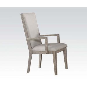 English Elm Grey Padded Arm Chair Set Of 2 - Stylish Modern Comfort With Grey Oak Accents For Any Space B062P209279