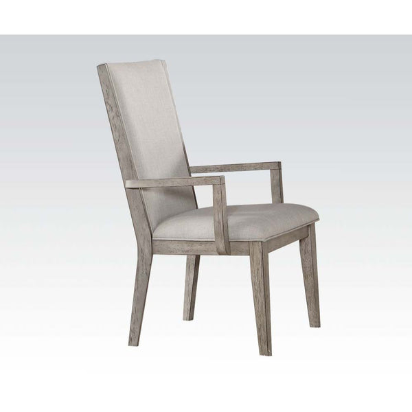 English Elm Grey Padded Arm Chair Set Of 2 - Stylish Modern Comfort With Grey Oak Accents For Any Space B062P209279