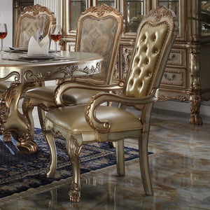 English Elm Bone Padded Side Chair Set Of 2 - Elegant High-Back Design In Luxe Gold Patina Finish For Comfort B062P209247