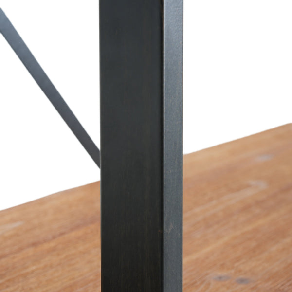 English Elm Christopher Knight Home® - BOOKCASE Industrial Antique Black Metal & Firwood Etagere Bookshelf with X-Frame Iron Support, 79.25"L N771P239470G