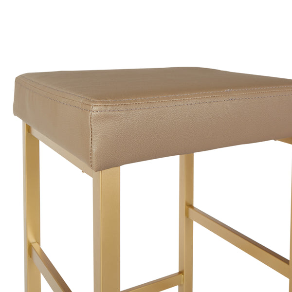 OSP Home Furnishings 26" Gold Backless Stool Camel