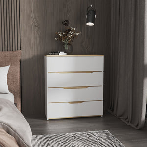 English Elm California Drawer Dresser - Four Spacious Drawers, Stylish Multicolor Finish For Modern Spaces B128P148679