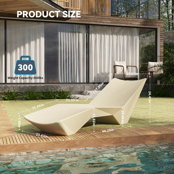 English Elm Quick Assembly Pool Lounger with S-curve Spine Support Uv Resistant Outdoor Float W5756P484644