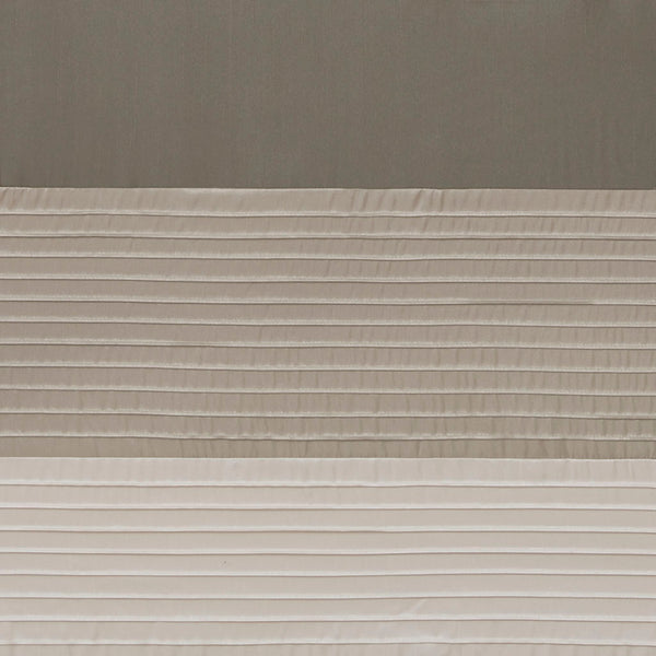 JLA Home Madison Park - Polyoni Pintuck Curtain Panel with Modern Stripes, Fully Lined Drapery for Privacy and Soft Light Natural MP40-2221