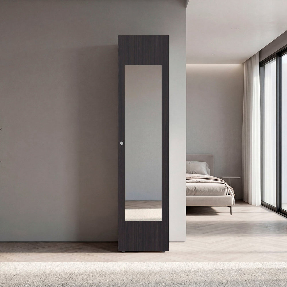 English Elm White Slim Particleboard Storage Cabinet with Four Shelves for Small Bedroom or Hallway B062P483766