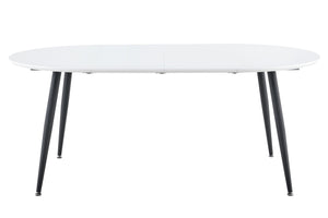 English Elm Using Telescopic Extension Round Mdf Dining Table with Matte Black Metal Legs Modern W2920P410656
