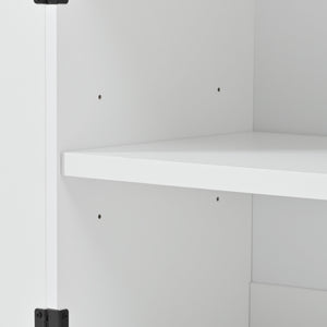 English Elm K&k Farmhouse Pantry Cabinet 72 Inch Tall Mdf Cupboard with Adjustable Shelves White N707S000020W