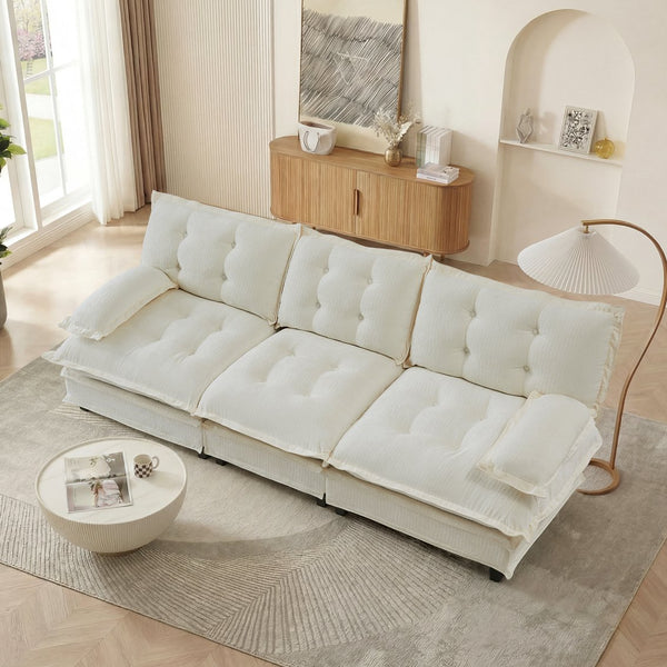 English Elm 107" Modular Cloud Sectional Sofa Deep Seat Chenille Couch for Living Room W714S01677