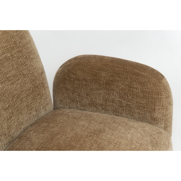 English Elm 360° 360 Swivel Accent Chair Plush Chenille Upholstered Circular Seat for Living Room Office Camel+Brown W2901P463504
