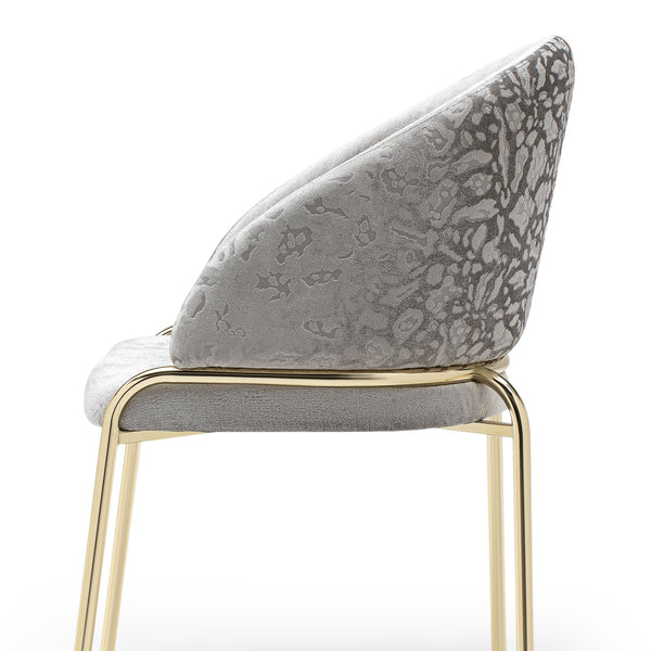 English Elm Onyx Luxurious Velvet & Chenille Accent Chair Light Gray with Gold Metal Legs — Elegant Durable Design B009P332652