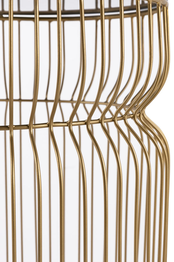 English Elm ET901 Sleek Contemporary Metal Frame End Table with Tinted Tempered Glass Top, 21" Height, Modern Accent Gold B009P306193