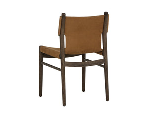Sunpan ARGUS Dining Chair - Luxurious Nubuck Leather with Solid Oak Frame for Timeless Mid-Century Style 112682