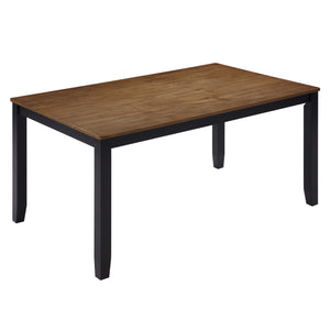 English Elm 6-Piece Timeless Farmhouse Dining Set With Bench, Black & Oak Finish, Comfort For 6 Guests W1998S00083