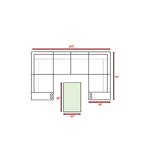 English Elm 4-Person Fully Assembled Wicker Patio Set With Plush Cushions & Glass Coffee Table For Luxury Relaxation B120S00210