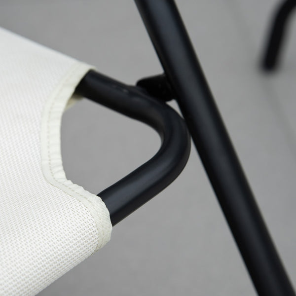 English Elm Outsunny Garden Rocking Chair – Comfortable Sling Fabric Rocker For Indoor & Outdoor Relaxation, Cream W2225P200501-GIGA